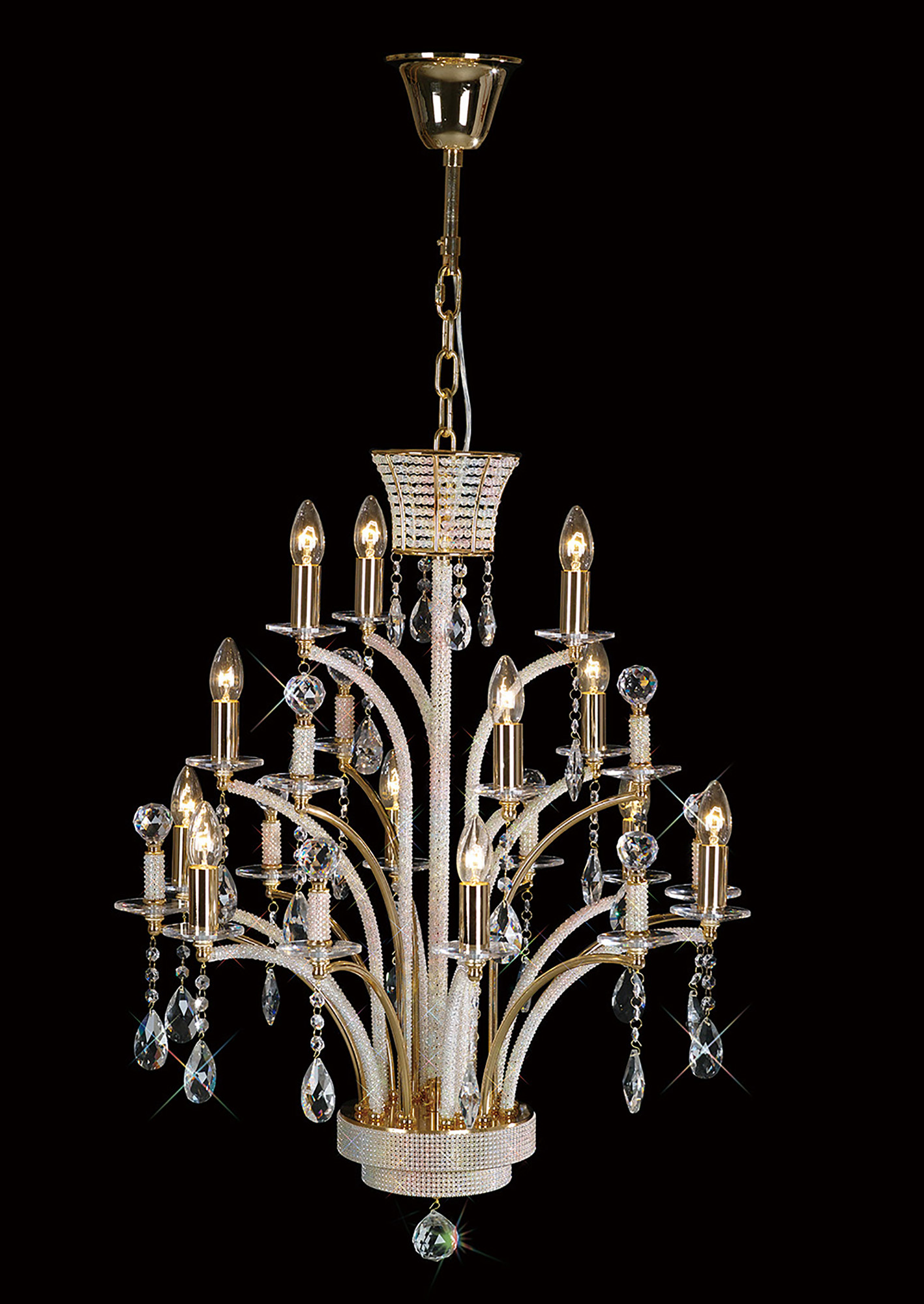 Orlando Crystal Ceiling Lights Diyas Multi Arm Crystal Fittings